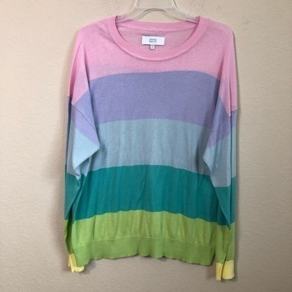 Textile Sweater Pastel Multicolored Stripes Trendy Elizabeth & James Long Sleeve